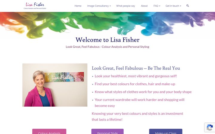 Screenshot of lisafisher.co.uk