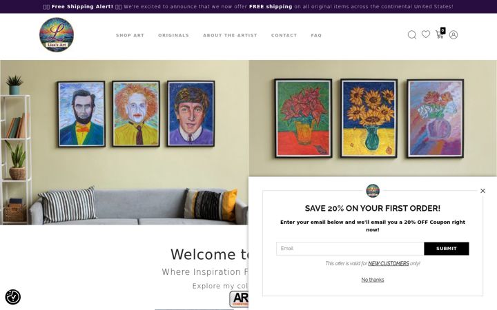 Screenshot of lisapellart.com