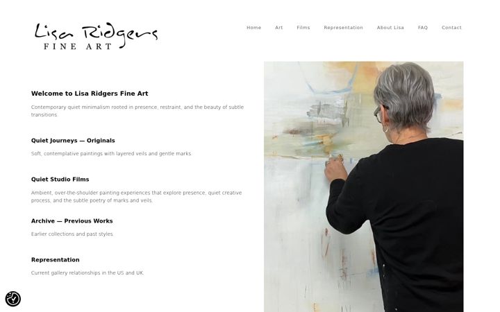 Screenshot of lisaridgers.com