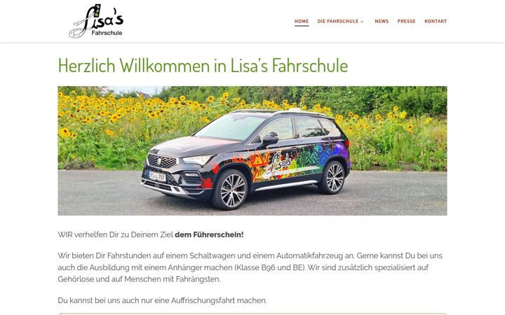 Екранна снимка на lisas-fahrschule.info