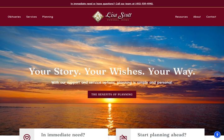 Screenshot of lisascottfuneralhome.com