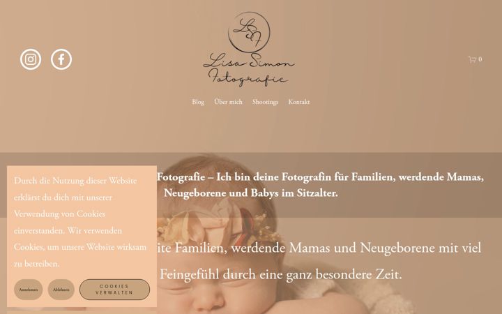 Screenshot of lisasimonfotografie.de