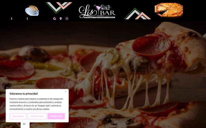 Screenshot of lisbarpizzeria.com