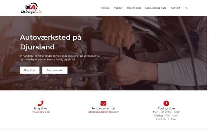 Screenshot von lisbergsauto.dk