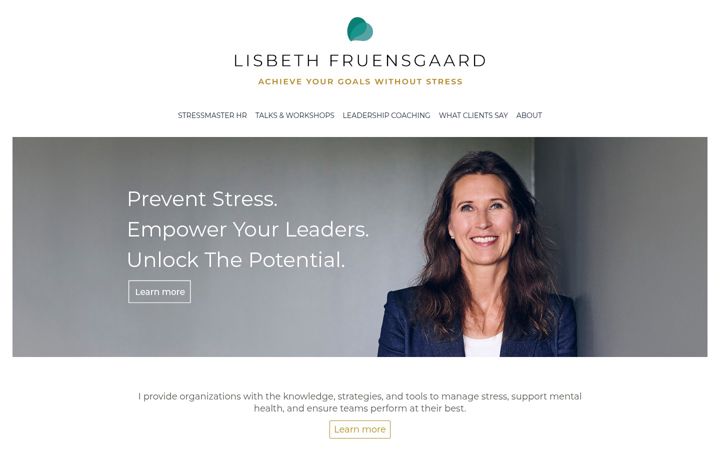 Screenshot of lisbethfruensgaard.com
