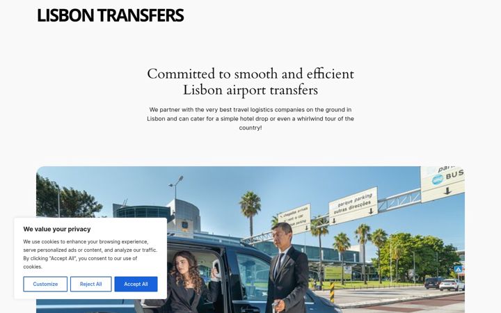 Screenshot of lisbontransfers.co.uk
