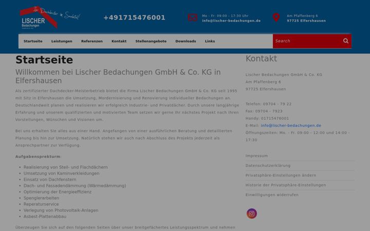Screenshot of lischer-bedachungen.de