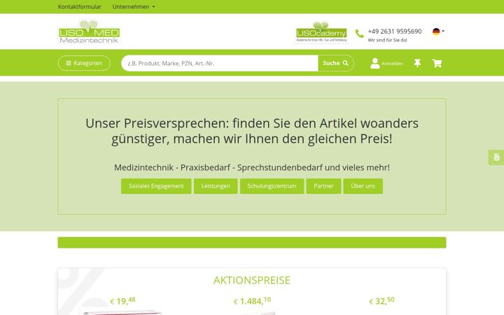 Screenshot of lisomed.de
