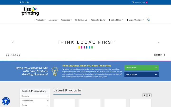 Screenshot of lissprinting.com