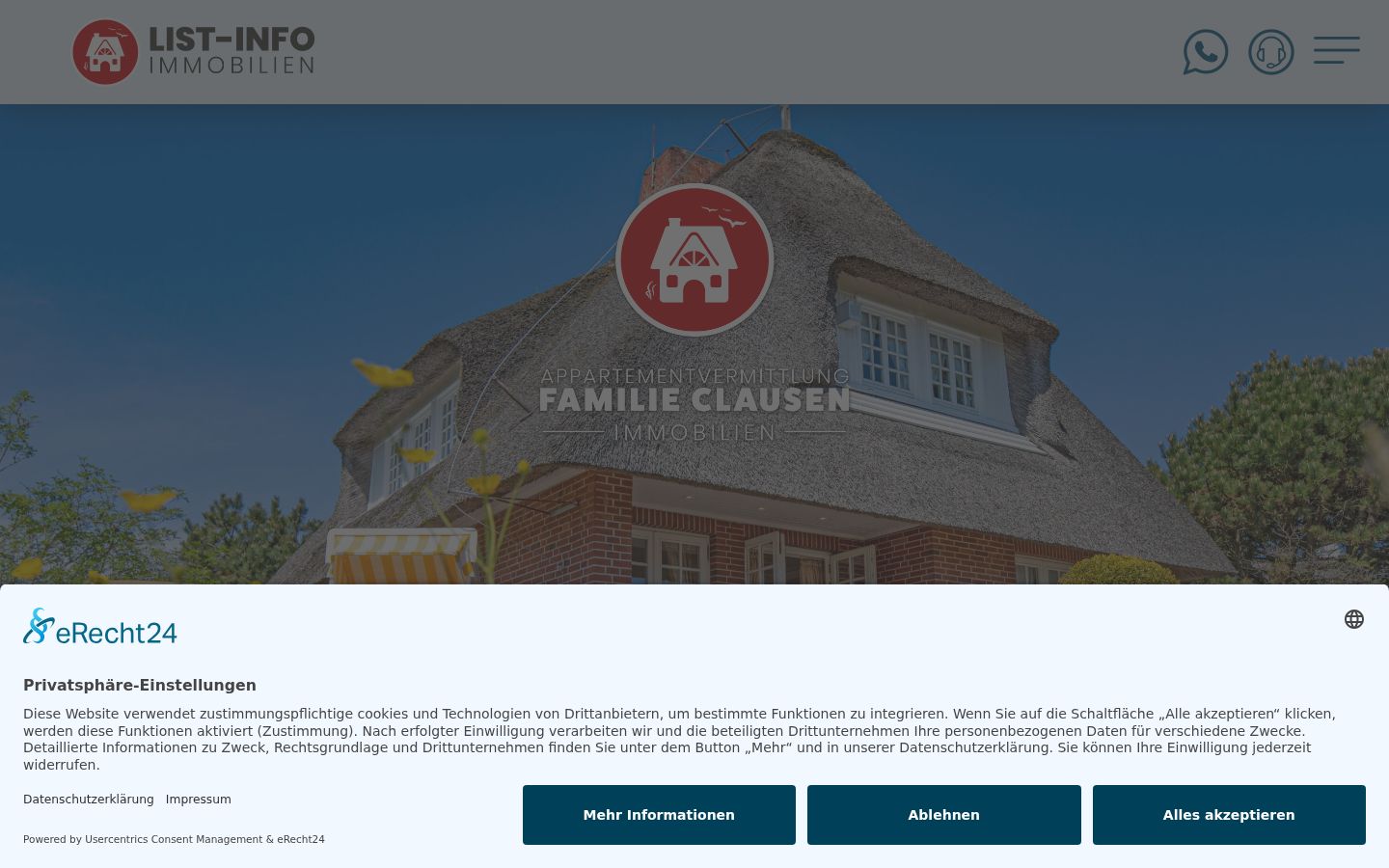 Screenshot del banner di consenso mostrato prima di qualsiasi interazione