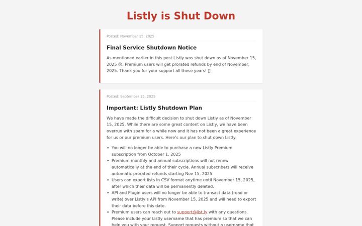 Screenshot of list.ly