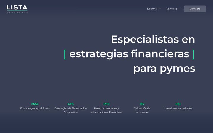 Screenshot of listacorporate.com