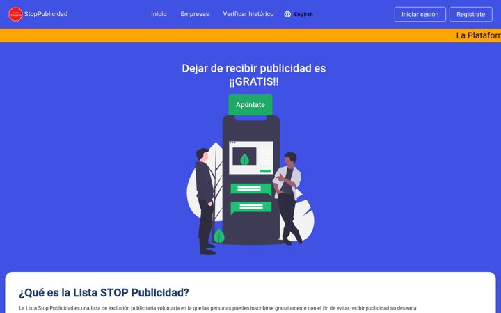 Screenshot of listastoppublicidad.com