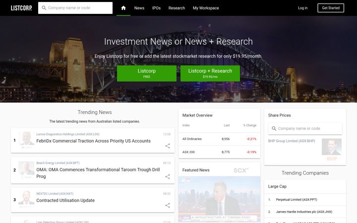 Screenshot of listcorp.com