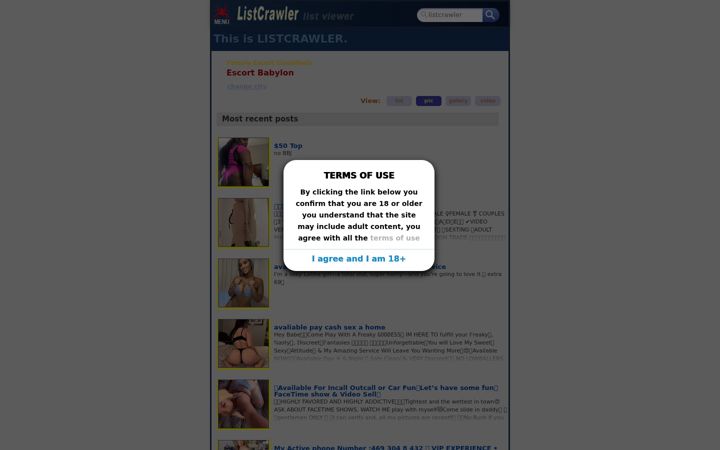 Screenshot of listcrawler.com