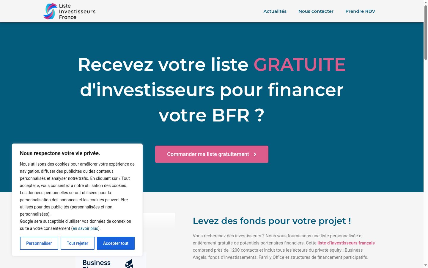 Screenshot of the consent banner shown before any interaction