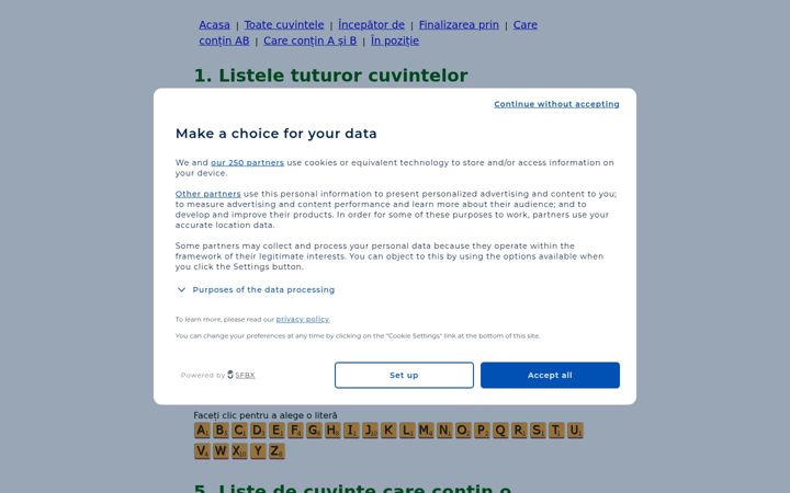 Screenshot of listedecuvinte.com
