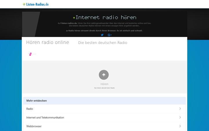 Screenshot of listen-radios.de