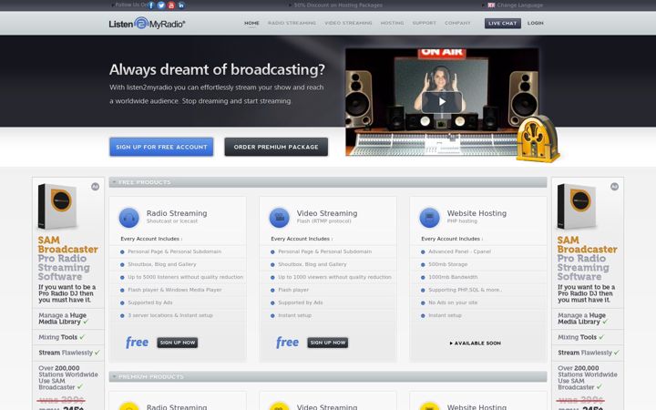 Screenshot of listen2myradio.com