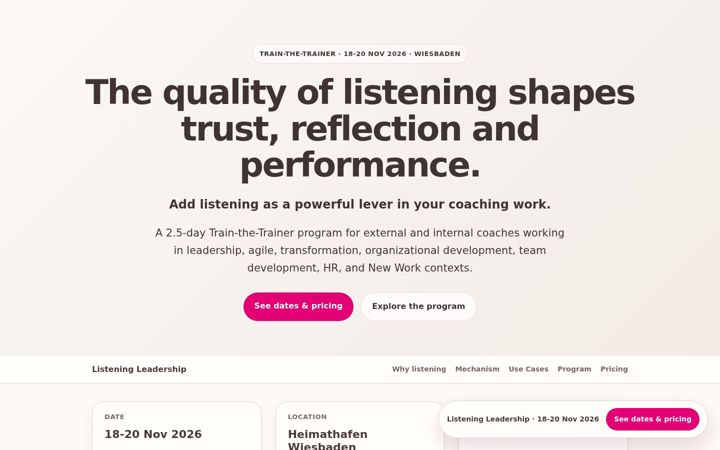 Screenshot of listening-leadership.com