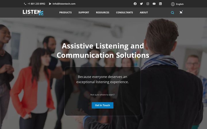 Screenshot von listentech.com