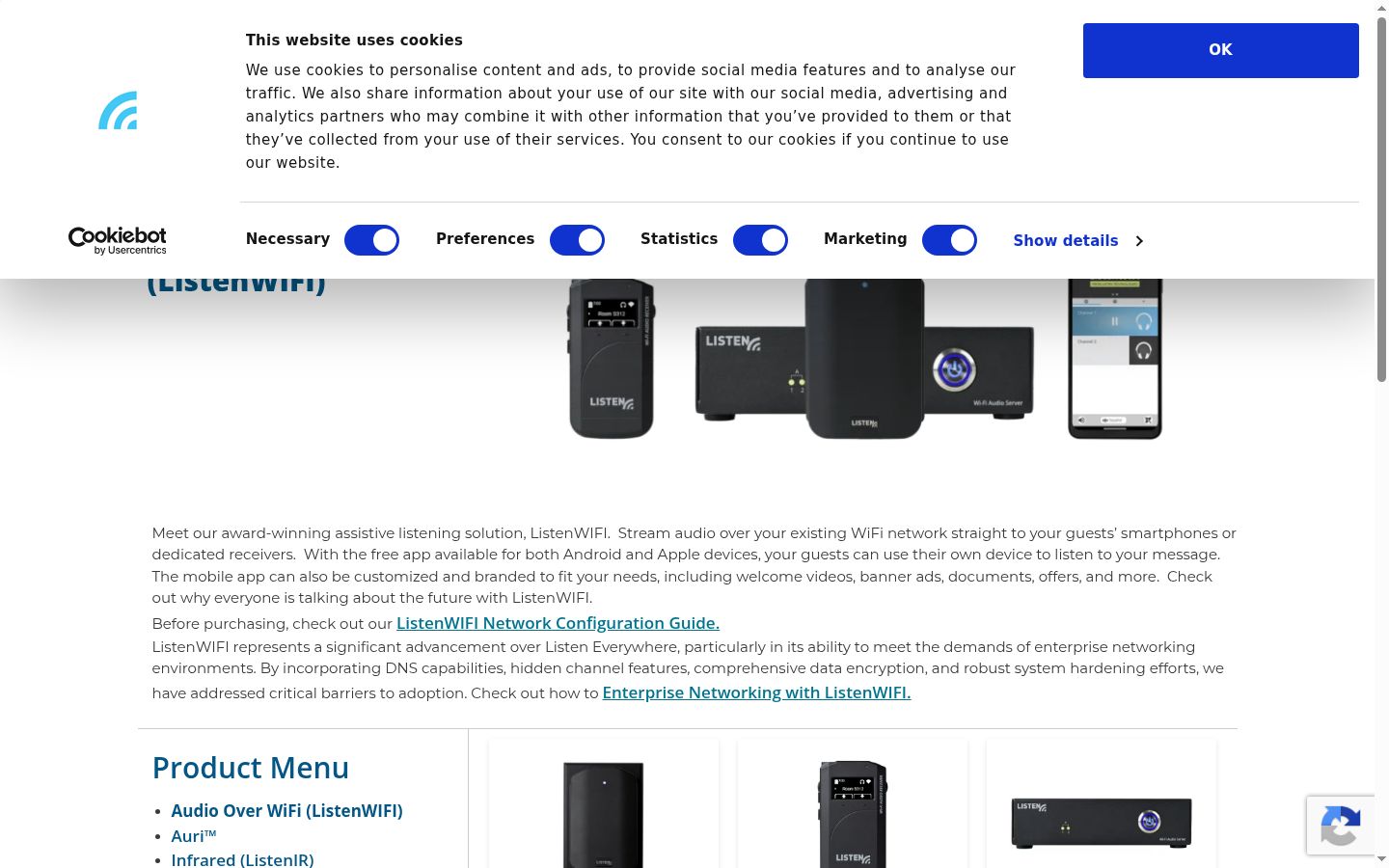 Screenshot del banner di consenso mostrato prima di qualsiasi interazione
