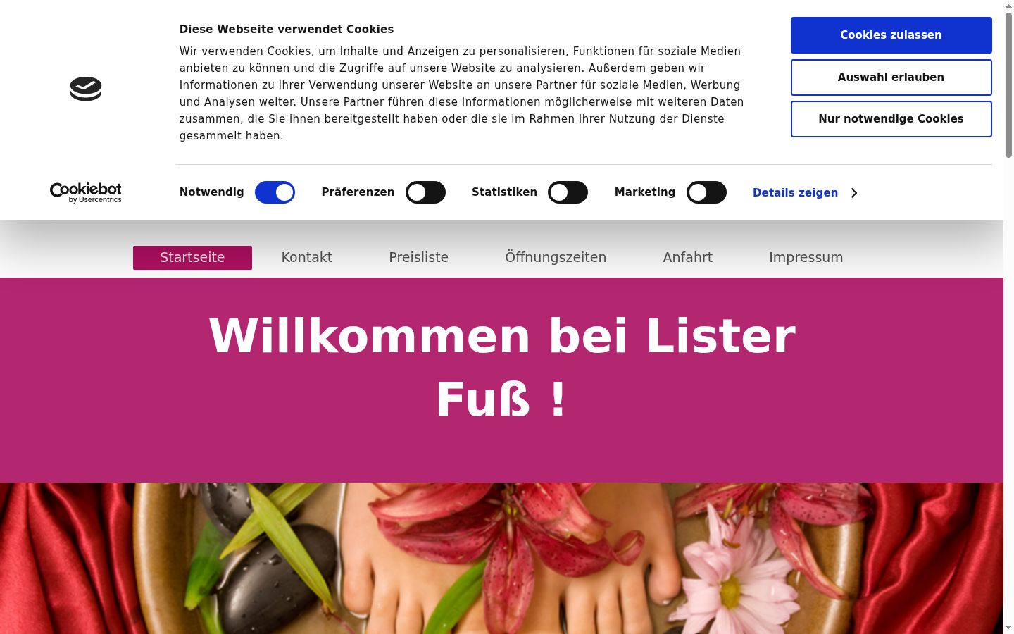 Screenshot del banner di consenso mostrato prima di qualsiasi interazione