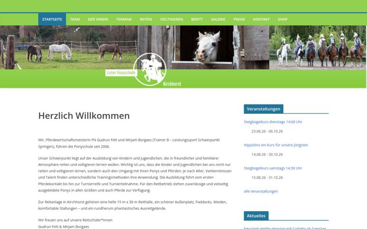 Screenshot of lister-ponyschule.de