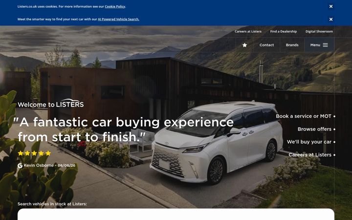 Screenshot of listers.co.uk