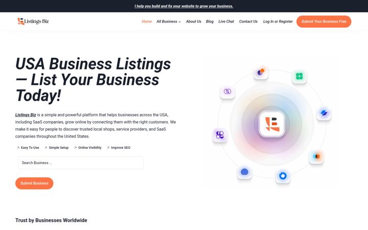 Screenshot of listingsbiz.com