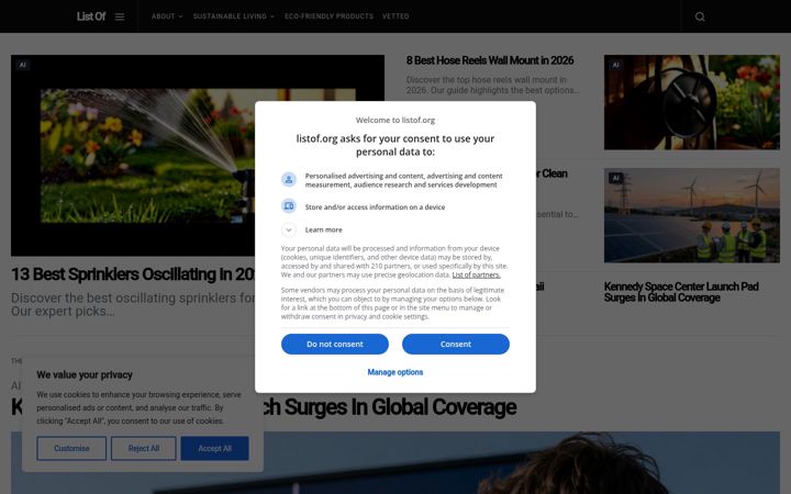 Screenshot of listof.org