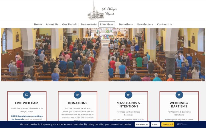 Screenshot of listowelparish.com