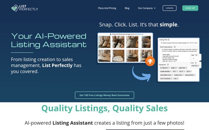 Screenshot of listperfectly.com