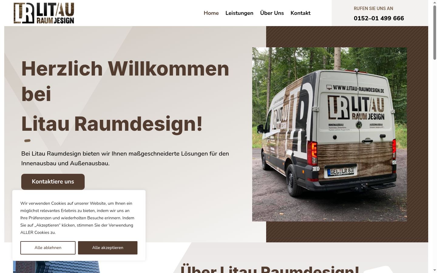 Screenshot des Einwilligungsbanners vor jeglicher Interaktion