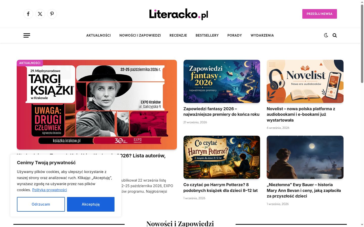 Skjermbilde av samtykkebanneret slik det vises før noen interaksjon