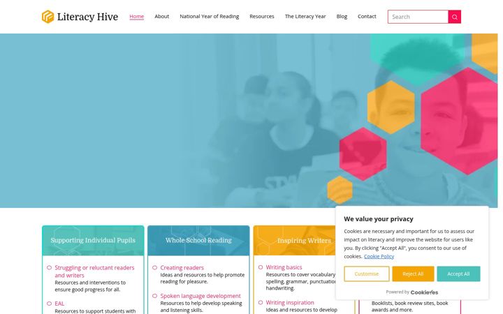 Screenshot of literacyhive.org