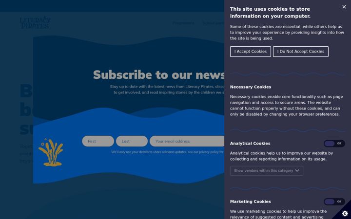 Screenshot of literacypirates.org