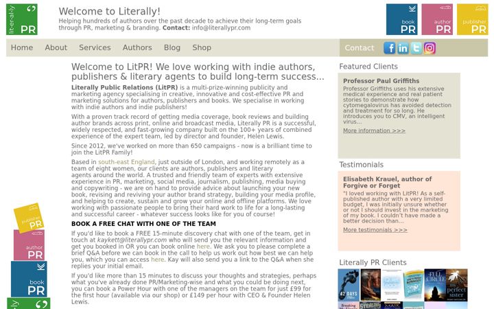 Screenshot of literallypr.com