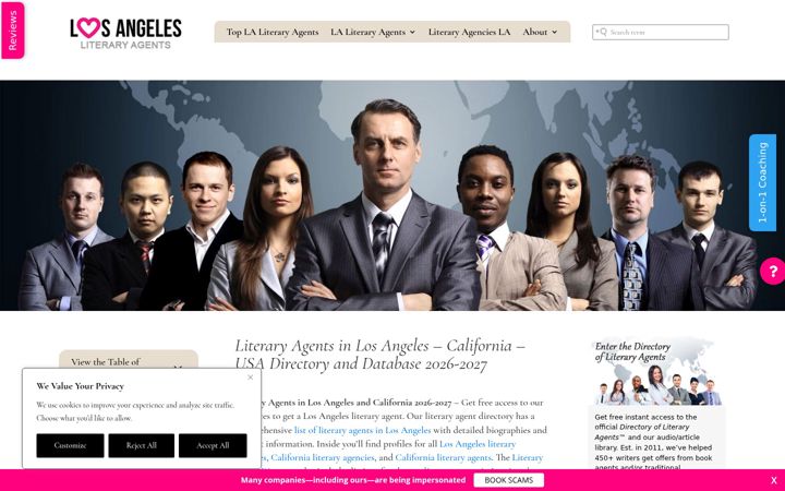 Screenshot of literaryagentslosangeles.com