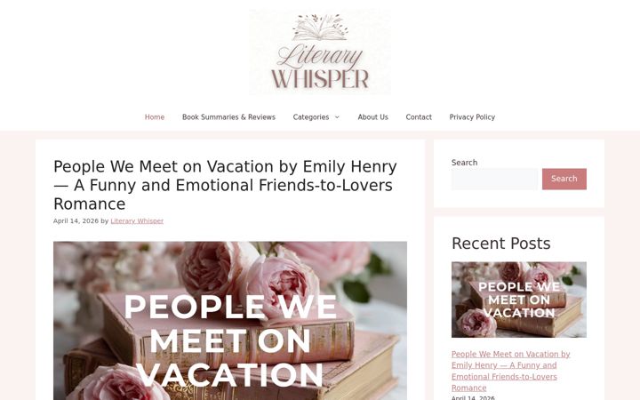 Screenshot of literarywhisper.com