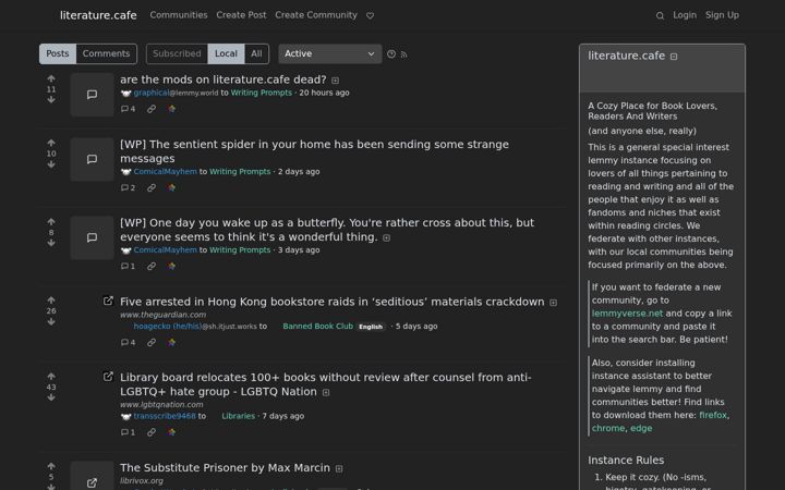 Screenshot of literature.cafe