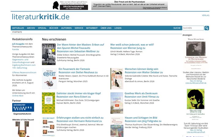 Screenshot of literaturkritik.de
