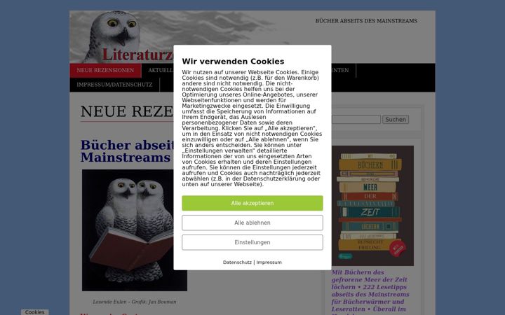 Screenshot of literaturzeitschrift.de