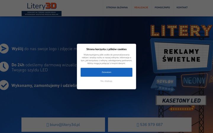 Screenshot of litery-przestrzenne.net