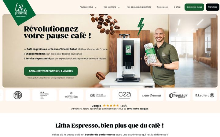 Screenshot of litha-espresso.fr
