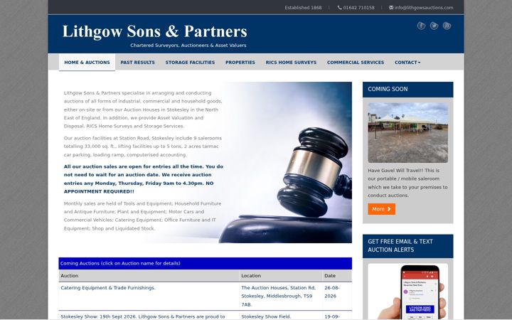 Screenshot of lithgowsauctions.com