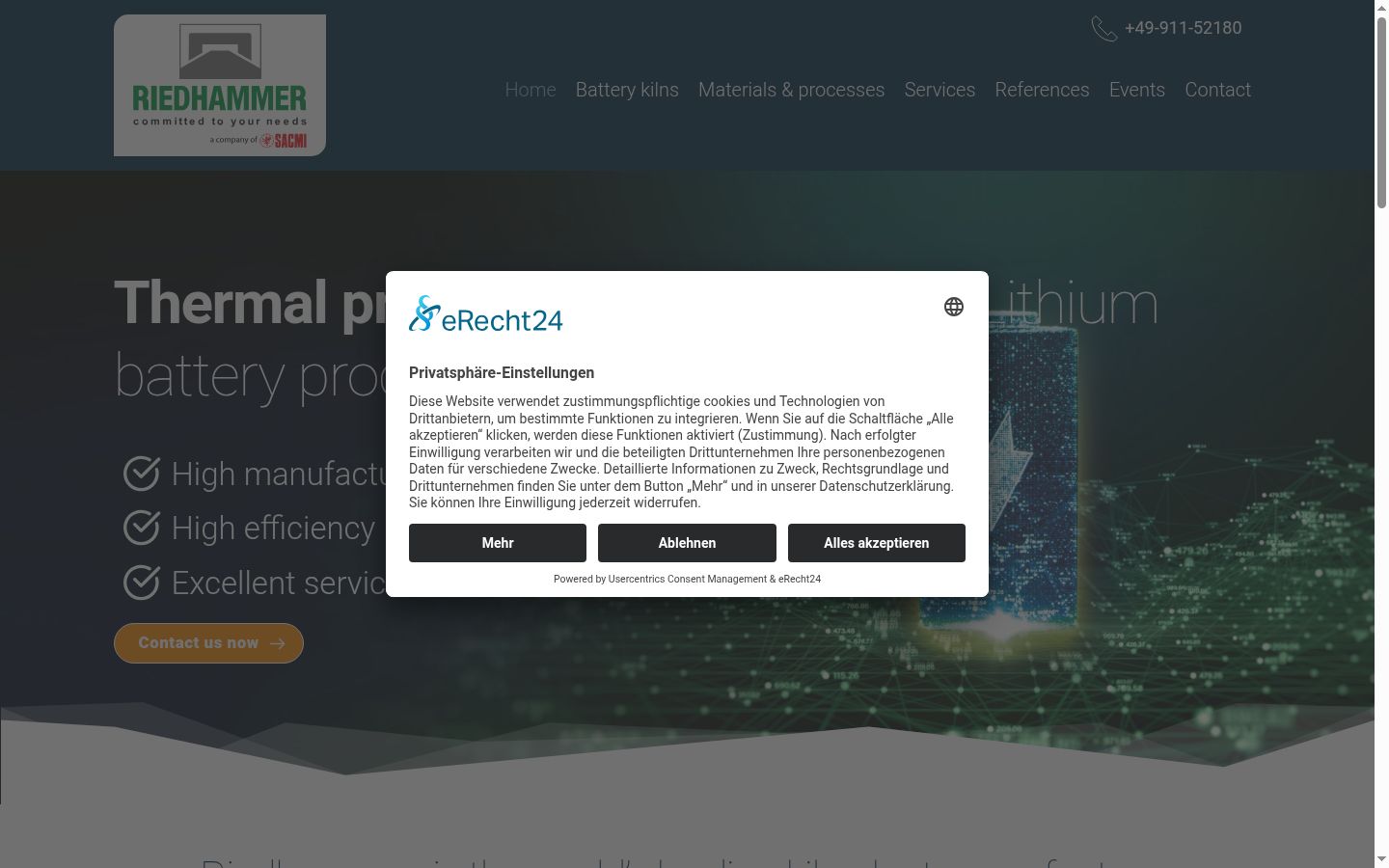 Screenshot of the consent banner shown before any interaction