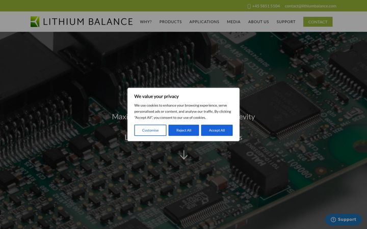 Screenshot of lithiumbalance.com