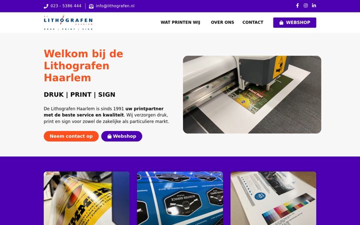 Screenshot of lithografen.nl