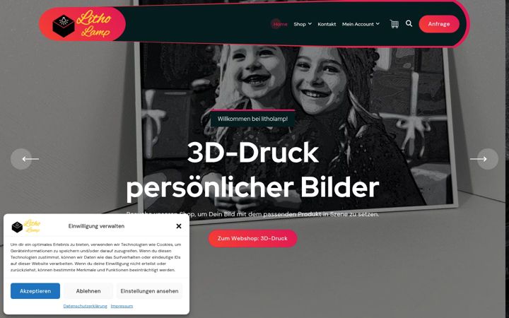 Screenshot of litholamp.de